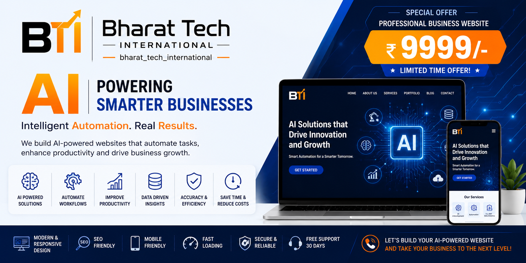 Bharat Tech International - AI Powering Smarter Businesses - Website Design Agra